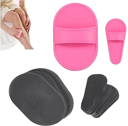 100PCS Hair Removal and Exfoliating Buffer Refill Pads – Dual Size Replaceable Sandpaper Strips for Manual Hair Remover Tools, Legs, Face, Bikini, Underarm – No Battery Needed
