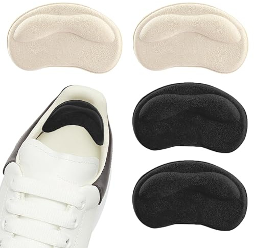 4 PCS Heel Cushion Pads,Heel Grips,Heel Grips for Ladies Shoes,for High Heels,Running Shoes etc.Ensure that They Stay Safe in Various Activities Such as Dancing etc(Black and Skin Color)