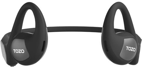 TOZO OpenReal Auriculares Inalámbricos Bluetooth 5.3 con ENC Llamada 16.2mm Controlador ORIGX Acústico EQ Ajuste 16H Reproducción Soporta Carga Rápida con Pogo Pin IPX8 Negro