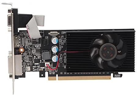 Tarjeta Gráfica DDR3 de 2 GB, Frecuencia de Memoria de 64 bits y 810 MHz, Frecuencia de Núcleo de 1000 MHz Tarjeta Gráfica de Escritorio, con Interfaz HDMI VGA DVI, Tarjeta