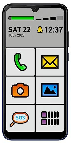 ALIGATOR Smartphone para Personas Mayores AZAS6100SENBX con Pantalla de 6,3 HD IPS 18:9 a Color, LTE/4G, Dual SIM, cámara de 8 Mpx. Aplicación Big Launcher, Color Burdeos.