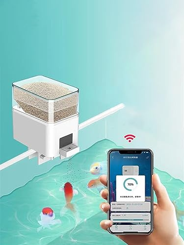 S_way Mangeoire automatique à poissons, télécommande WiFi, minuterie programmable, résistant à l'humidité, parfait pour l'alimentation des poissons le week-end et les vacances