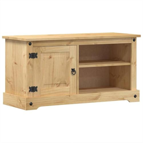 vidaXL Mobile Porta TV Corona 100x40x52 cm in Legno Massello di Pino, Supporto TV, Mobile HiFi, consolle TV, credenza TV