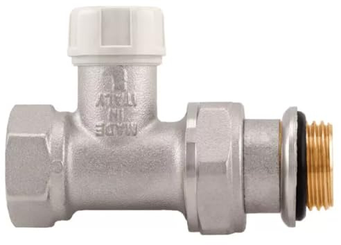 Schläfer 0928500 | Accesorios - Válvula Detentor Recto Conexión Hembra 1/2 pulgada para radiadores, válvula universal del radiador y termodecoración, conexión estándar (DN15) de latón niquelado
