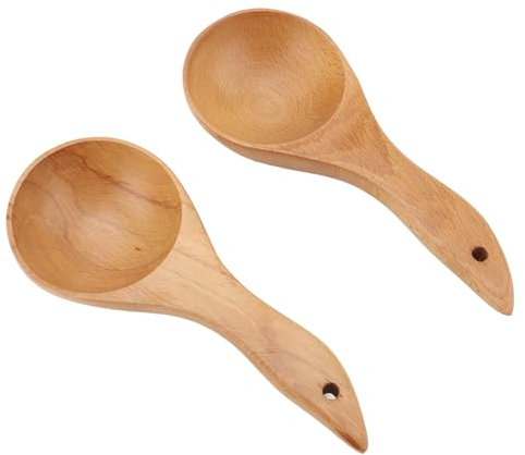 Cucchiaio da Cucina a Due Pezzi Squisito Mestolo di Legno Anti-stick con Legno Premium Realizzato per Insalata di Cucina Mescolando, Ideale per Ogni Ricetta e Requisito della