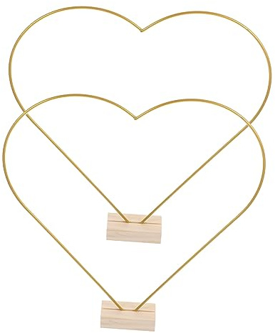NOLITOY 2sets Ghirlanda Decorativa Metallo Con Base Di Cerchi Floreali Forma Di Cuore Decorazione Per Matrimoni e Eventi Speciali e Centrotavola Elegant