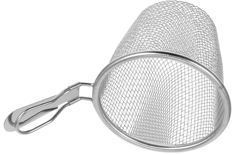 GRIRIW Cestillo de Freír Inoxidable con Mango Colador para Pasta y Diseño Moderno y Funcional para Cocina y Hotpot Drenaje y Práctico