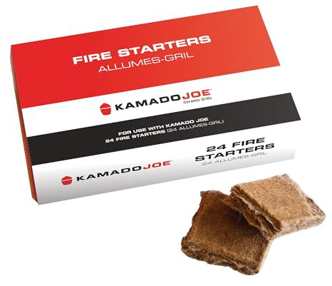 Kamado Joe Fire Starters 24 Pack, Natural Charcoal BBQ Firelighters for Kamado Grills, Smokers and Barbecues