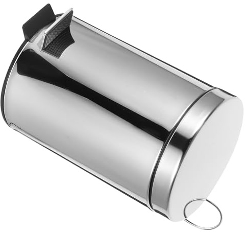 LIFKICH Cestino della Spazzatura in Acciaio 3L con e Coperchio Ribaltabile Contenitore Rotondo per Cucina Bagno e Ufficio Pattumiera Domestica Silenziosa e Resistente