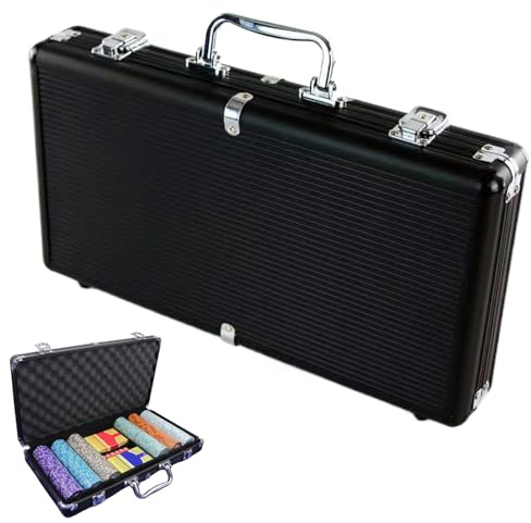 Poker Chip Case Empty, Capacity Aluminum Alloy Matte Black, Full Protection Poker Chip Display Case, for Adults, Lovers, Friends, Enthusiasts, Beginners, Card Game