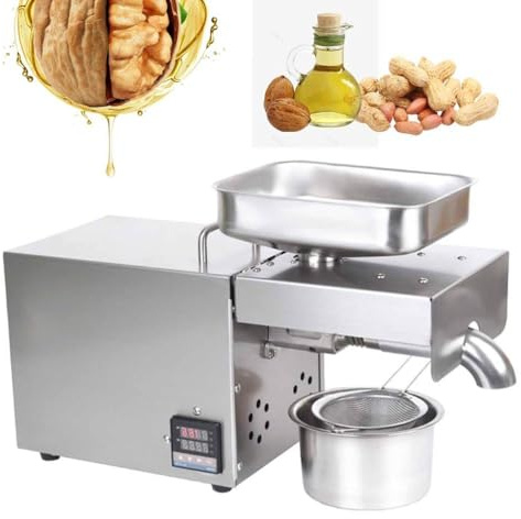 HSSTYLE Macchina elettrica della pressa dell'olio dell'acciaio inossidabile Espulsore dell'olio organico Caldo/freddo Estrattore automatico della pressa dell'olio per la casa di piccole imprese