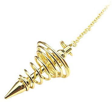 Fafeicy Metall Spirituell Pendel, Gängad Slagverkspendel 42 X 22 Mm med 7 Tums Kedja, Metallspådomspendel för Chakratestning, Andlig Helande och Meditationsanvändare (Guld)