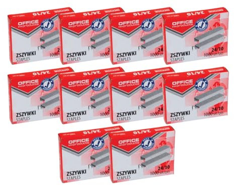 OFFICE PRODUCTS 18072439-19 Heftklammern 24/10 Silbern/ 10.000 Stück (10 x 1000 Stück) Standart Handtackerklammern/Tackerklammern Büroklammern/Verzinkt