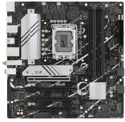 ASUS Prime B760M-A AX LGA 1700(Intel® 12th&13th Gen) microATX Motherboard (PCIe® 4.0, 2xM.2 Slots, DDR5,Realtek 2.5 Gb LAN,WiFi 6, DP,Rear USB 3.2 Gen 2, Front USB 3.2 Gen 1 Type-C®)