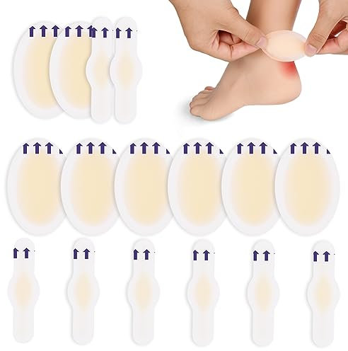 ACWOO Apósitos Ampollas, 16Pcs Apósitos Para Ampollas, Gel Cuidado de Pies, Parches de Prevención de Ampollas, Parches de Ampollas, Prevención De Ampollas En Pies, Dedos y Talones