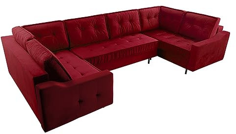 Mirjan24 Ecksofa mit Schlaffunktion und Bettkasten Arisa U, L:365 x B:185 x H:105 cm Freistehendes Ecksofa U-Form Sofa für Wohnzimmer Wohnlandschaft Polsterecke Bettsofa Polstergarnitur (Kronos 02)