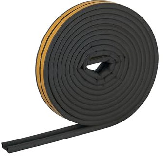 HELPMATE – Dichtungsband selbstklebend für Fenster & Türen – Fensterdichtung/Türdichtung zum Isolieren von Spalten mit 2,5 bis 5 mm Breite – Dichtband 9 x 5,5 mm (P-Profil | 6 Meter | Schwarz)