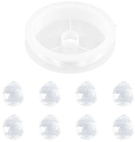 8 Piezas Atrapasoles, Atrapasoles Cristal Colgante, Colgante de Bolas de Cristal Transparente, Bolas Cristal Colgantes, Adornos Casa, para Jardín, Hogar, Decoración de Bodas, Fiestas Navideñas