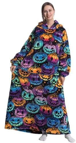 Gegeryozer Batamanta Mujer con Capucha, Mangas y Bolsillo - Sudadera Ponible de Invierno, Manta Polar Cálida para Sofá y Hogar | Talla Única