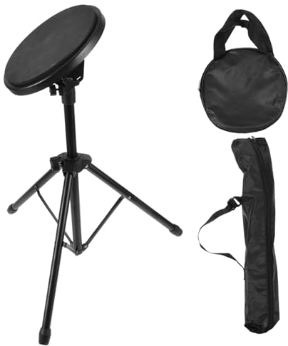 HYTROVE Kit de Práctica de Batería Silencioso Pad de Goma y Soporte de Hierro para Uso en Apartamentos y Espacios Públicos