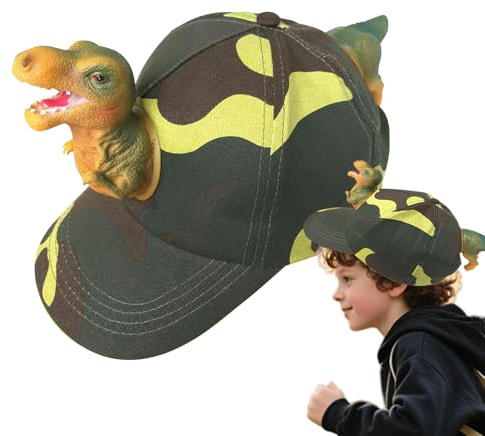Sombrero de Animal para niños, Sombrero de béisbol de Dinosaurio, Uso Casual, protección Solar, Disfraz de para cumpleaños, Halloween, Camping, zoológico, Viaje, Color Verde