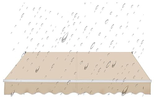 Genérico Funda de Repuesto Resistente para toldo retráctil - Tela de poliéster Transpirable, Resistente a la Lluvia y al Viento, protección Solar para Patios y Jardines, 39 tamaños Disponibles (Beige