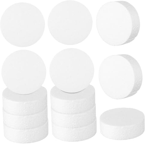 TOPBATHY 18 piezas Círculos de Espuma Redonda para Manualidades Discos para Decoración de Pasteles Bloques de Espuma para Prácticas de Repostería y Proyectos Creativos