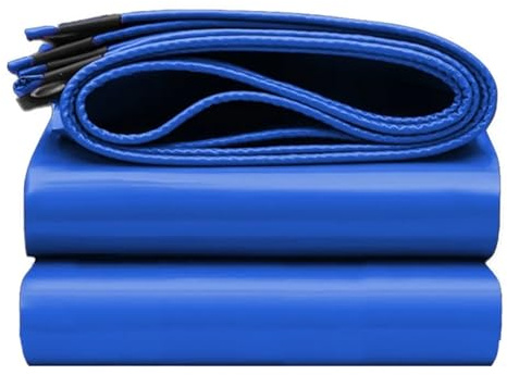 450g kraftig vattentät presenning med öljetter for trädgårdstrampolin, träbil, båt, camping eller trädgårdsskötsel(Blue,190cmx490cm)