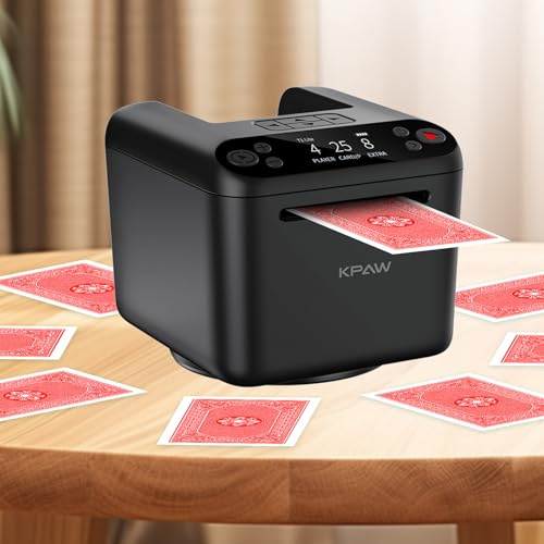 IDAMAKON Máquina mezcladora automática y distribuidora de tarjetas recargable, 2 en 1 silenciosa máquina mezcladora de cartas y distribuidor eléctrico de 360° para juegos como póker, Texas Hold'em,UNO