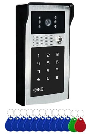 HIJYMNZPQ Tuya Smart Video Campanello Telecamera 1080P WiFi Videocitofono for Porte con Codice RFID Accesso alla Tastiera Telefono App Sblocco Installazione in Un Attimo(IDS-WiFi-No-TF)