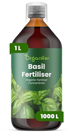 Flytande gödsel för basilika 1L – Organisk flytande gödsel för robusta blad & aromatiska örter – Främjar rötter & vitalitet – Organifer