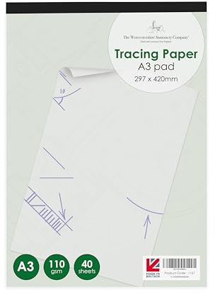 A3 Tracing Paper Pad, Professional Range, 40 Sheets, 110gsm Paper, 420 x 297mm