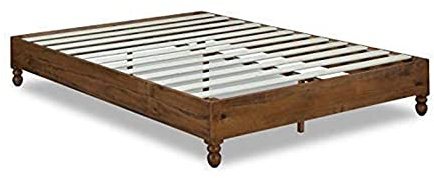 MUSEHOMEINC 12 Inch Solid Wood Bed Frame Rustic Style Eliminates The Need for a Boxspring, Natural Finish, Full