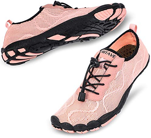 HIITAVE Water Shoes for Women Barefoot Quick Dry for Beach River Swim Pool Yoga Walking Surfing Kayaking Light Pink 7.5 M US Women