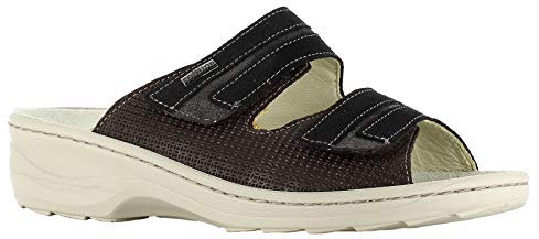 Fidelio Softline S234081 Pantoletten/Pantoffel Damen mit Wechselfussbett Made in Europe (41 EU, Nero Maiella)