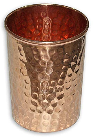 Lot de 1 verres ayurvédiques en cuivre pur, capacité 350 ml