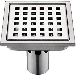 Siphon De Sol INOX 1 Pcs en Acier Inoxydable Drain15Cm * 15Cm Filtre Carré Déodorant Anti Retour Fuite d'eau 15Cmb