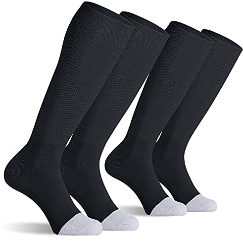 CELERSPORT 2 Pack Baseball Soccer Softball Socks For Youth Kids Men Women Multi-sport Tube Knee High Socks Black Medium