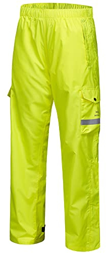 Bassdash Complete Pantalones de Lluvia Transpirables e Impermeables para Hombres Pantalones Exteriores Ligeros, piernas con Cremallera 1/2, adecuados para Senderismo en Kayak de Pesca
