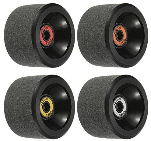 PATIKIL 65mm 78A Longboard Wheels with ABEC-11 Bearings, 4 Pack Soft Cruiser Wheels Street Wheels for Skateboards Skateboard Wheel PU Frosted, Black