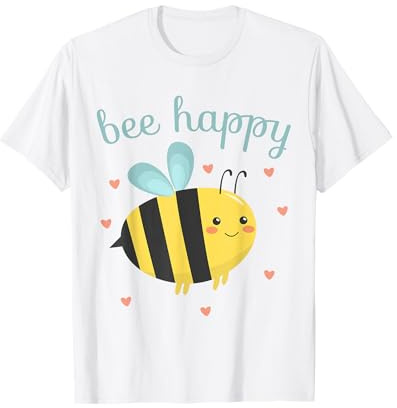 Bee Happy Shirt Dames Apiculteur Enfants Abeille à Miel T-Shirt