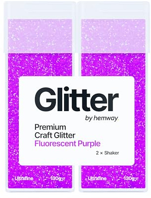 Hemway Craft Glitter Shaker Fluorescent Purple 130g x2 Pack Ultrafine