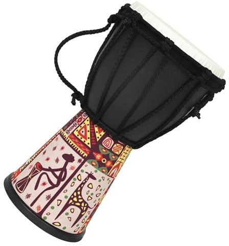 IHNXIOFEI 4 Tums Afrikansk Trumma Djembe-trumma Bärbar Handtrumma Lättviktsslagverk Afrikansk Trumma Instrument (Färg: A)