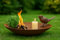 Der-Porzellan-Laden Rostdeko Gartendeko Feuer-Schale rund 40 x 40 cm aus Metall, rustikale Dekoschale in Rost-Optik für Garten, Terrasse oder Balkon, robust