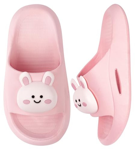 Alaoo Badelatschen Kinder, Jungen Mädchen Weiche rutschfeste Dusch Badeschuhe, Sommer Badeschuhe Hausschuhe, Süße Leicht Strand Pantoletten Slippers, 30/31 EU