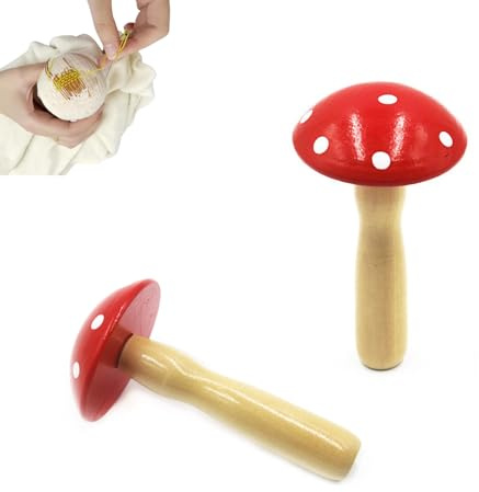 Stopfpilz aus Holz, professionelles manuelles Stopfset mit Griff und allmählicher Krümmung für Hüte, Fäustlinge, Socken, 2 Stück