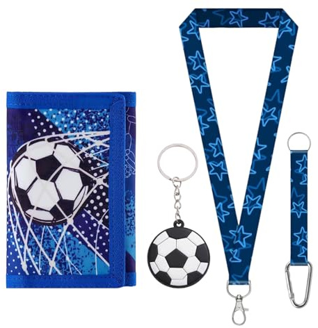 Xkqjlp Kids Wallets for Boys Wallet Set Football Wallet Kids Wallet Boys Wallets for Teenagers for Daily School Casual Travel Use