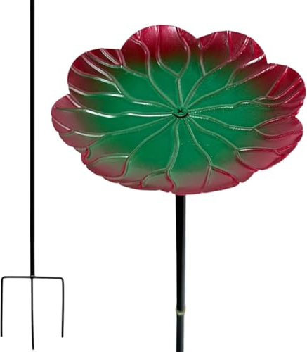 Abbeveratoio per uccelli in metallo per uccelli esterni in ferro - di alimentazione con base a 3 gambe per la decorazione del giardino, balcone, prato patio stagno