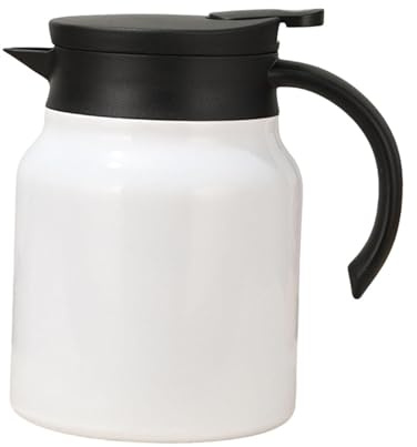 SiaBiced Brocca Termica per Acqua Calda con Infusore E Isolamento Sottovuoto, Design Moderno Ed Ermetico, 1 Litro, Ideale per Barbecue E Soggiorno, bianco