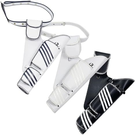 QAUUCP Tiro con L'Arco Faretra a Freccia Faretra Portatile da Fianco con Cintura Regolabile in Vita - for Allenamento di tiro L'Arco, faretra, Borsa Porta frecce(White)
